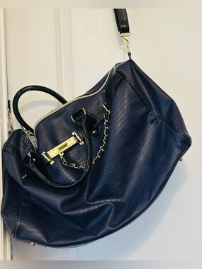 STEVE MADDEN Weekender Duffel Tote Purple Pockets Zip Convert Straps Zip New XL